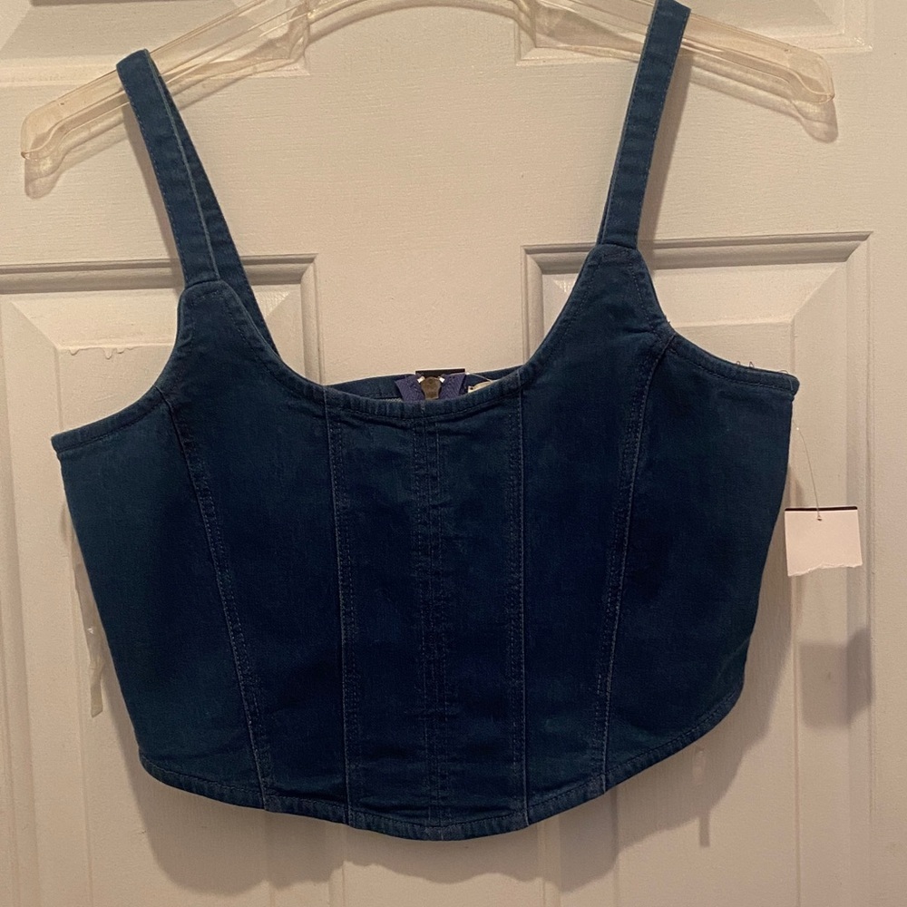 Derek Heart Navy Blue Denim Tank Top
